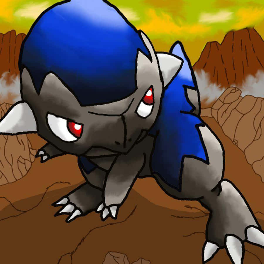 Cranidos In Rocky Terrain Wallpaper