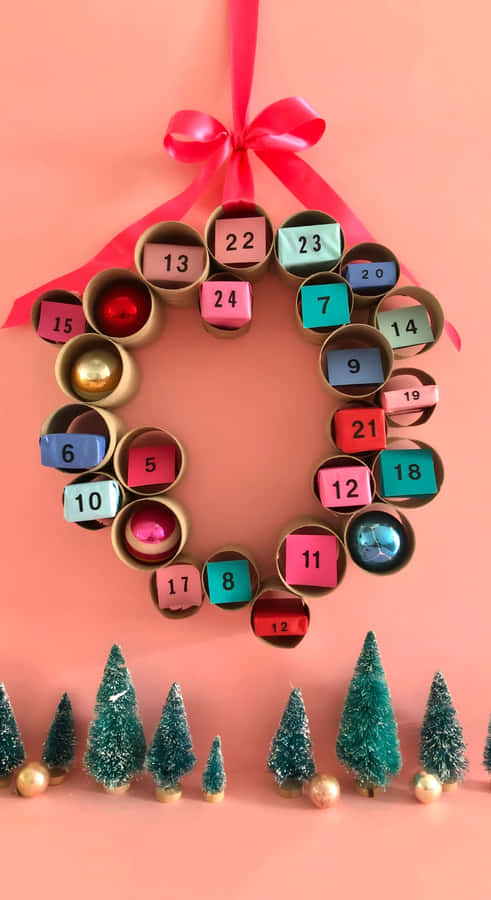 Creative Advent Calendar Wreath Wallpaper