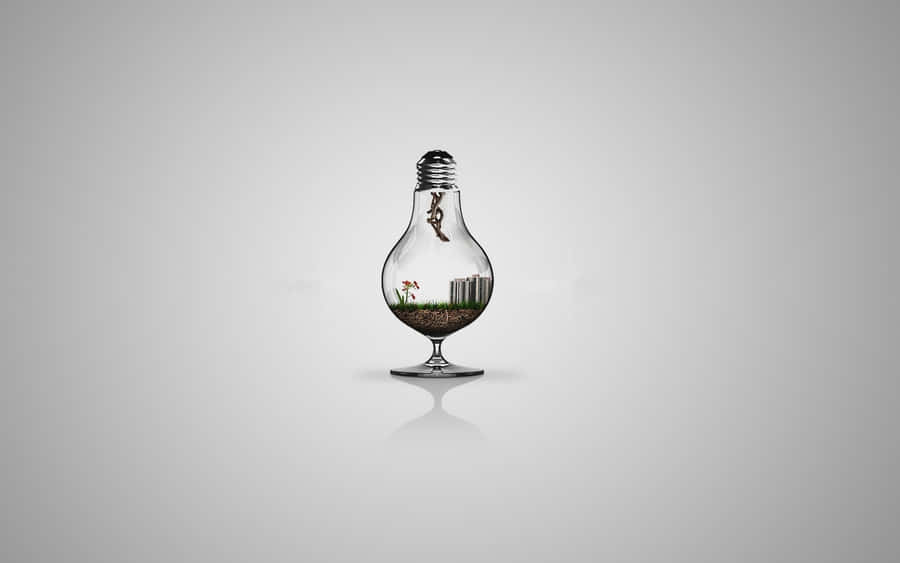 Creative Eco Lightbulb Terrarium Wallpaper
