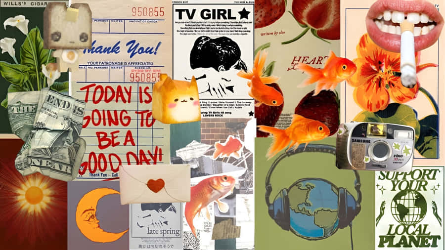 Creative Junk Collage Inspiration Wallpaper