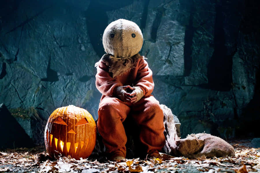 Creepy_ Burlap_ Doll_and_ Jack_ O_ Lantern Wallpaper