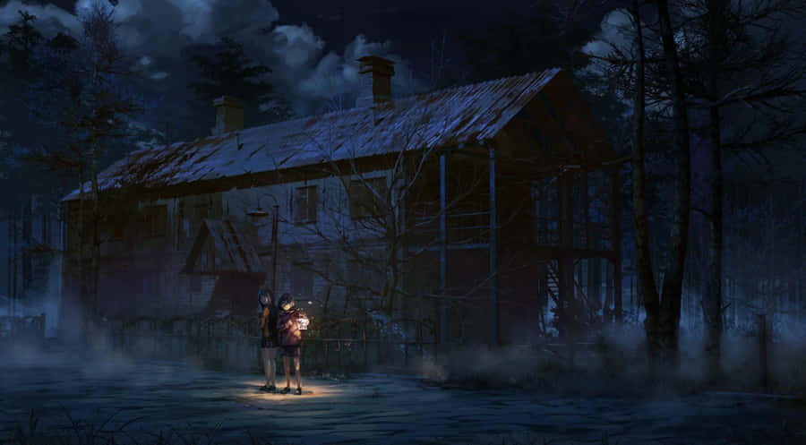 Creepy Carnival Clown In The Woods Wallpaper