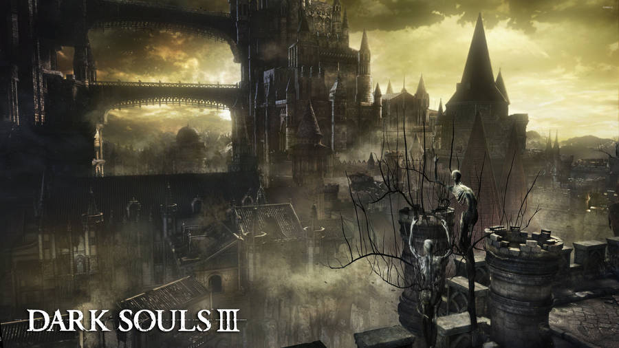 Creepy Castle In The Fog – Dark Souls 3 Wallpaper