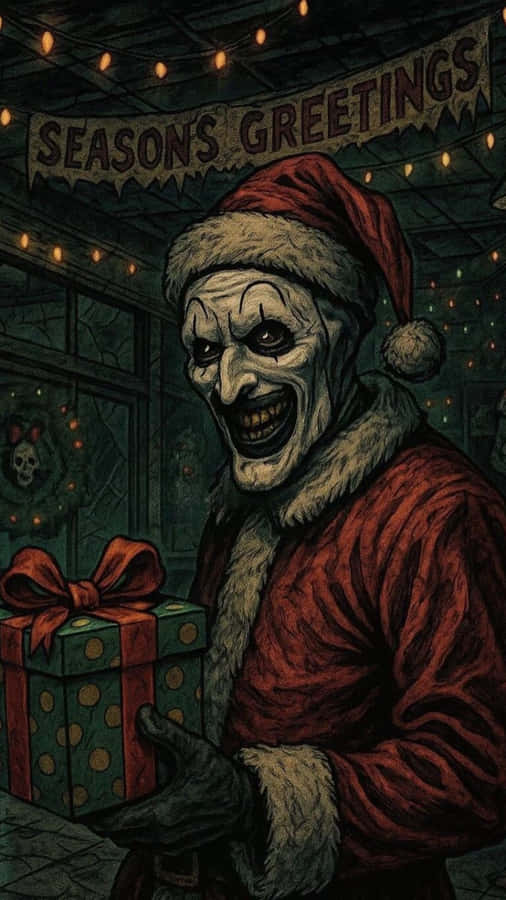 Creepy Santa Claus Horror Wallpaper