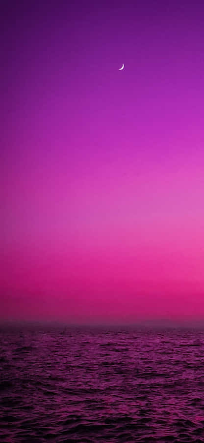 Crescent Moon Over Purple Sea Wallpaper