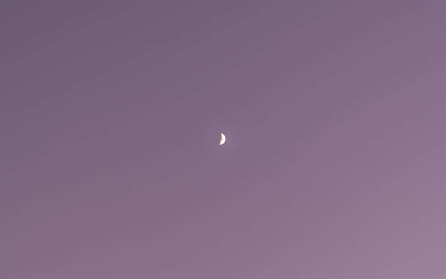 Crescent Moonin Twilight Sky Wallpaper