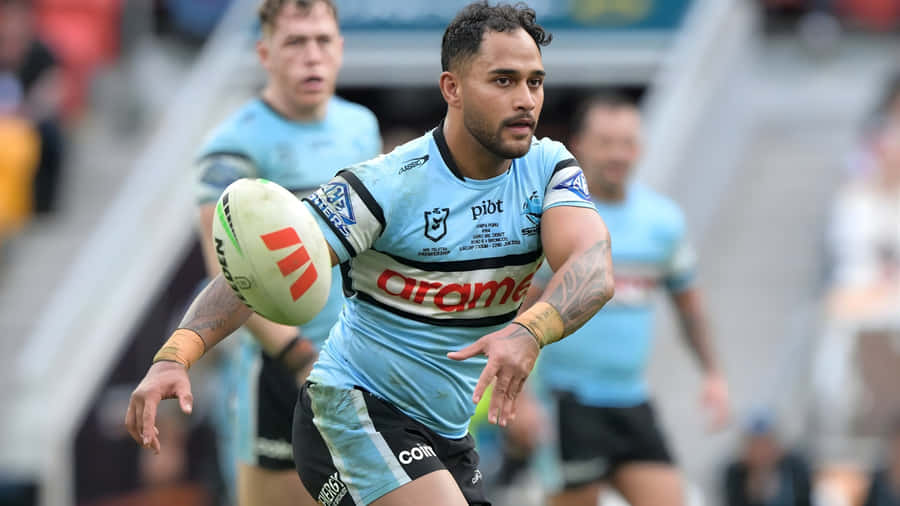 Cronulla Sharks Rugby Action Wallpaper