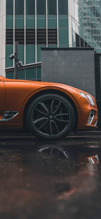 Cropped Orange Bentley Iphone Wallpaper
