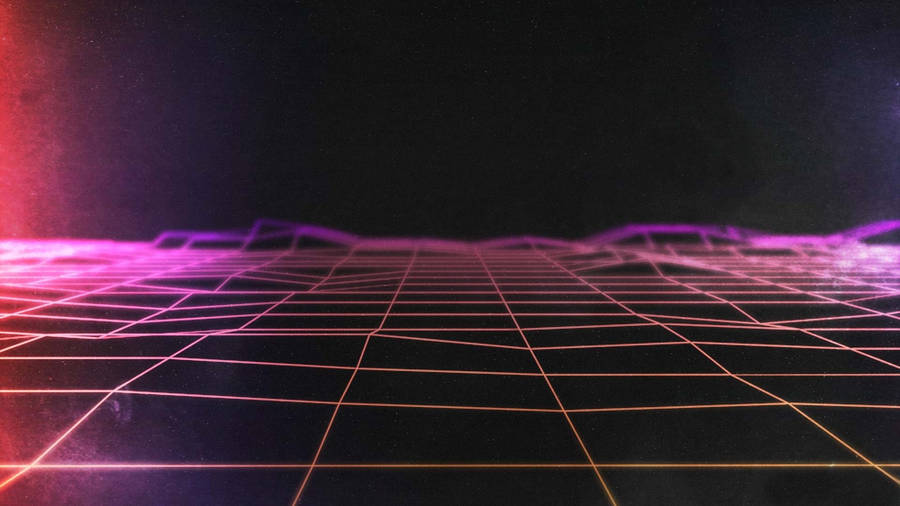 Cruise Through A Purple Retrowave Terrain Wallpaper