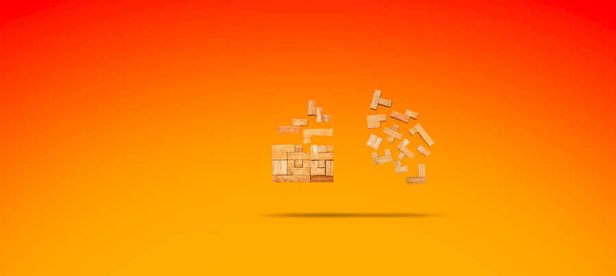 Cumulative Wood Blocks Wallpaper