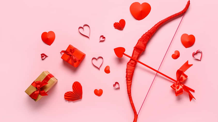 Cupid Arrow And Love Symbols Wallpaper