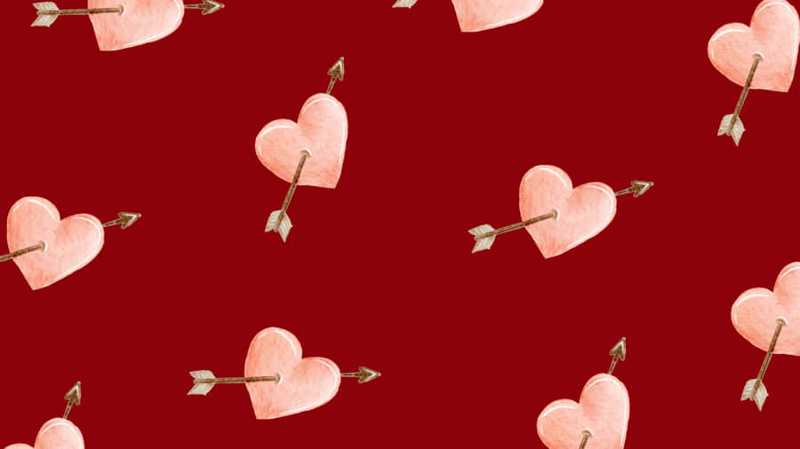 Cupid Arrow Heart Pattern Wallpaper