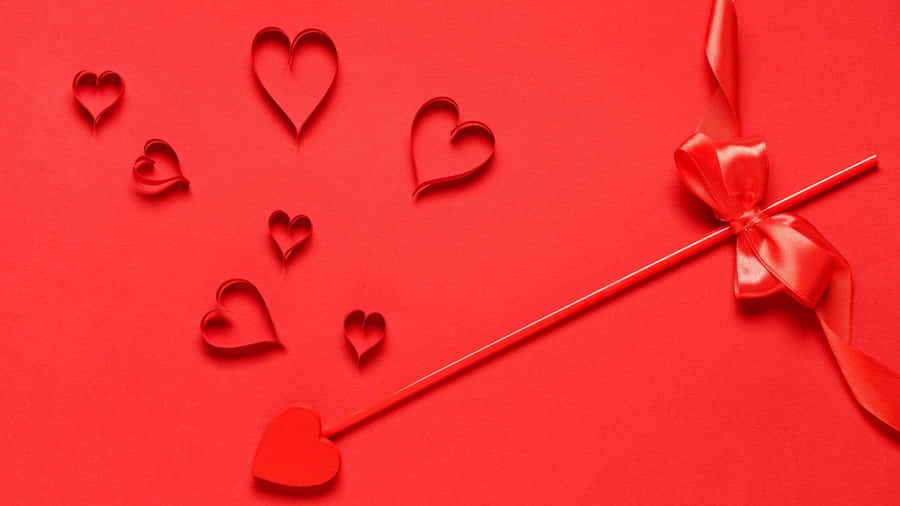 Cupid Arrow With Hearts Wallpaper