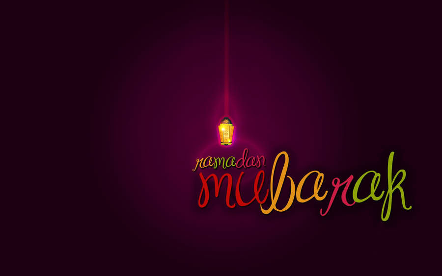 Cursive Ramadan Mubarak Wallpaper