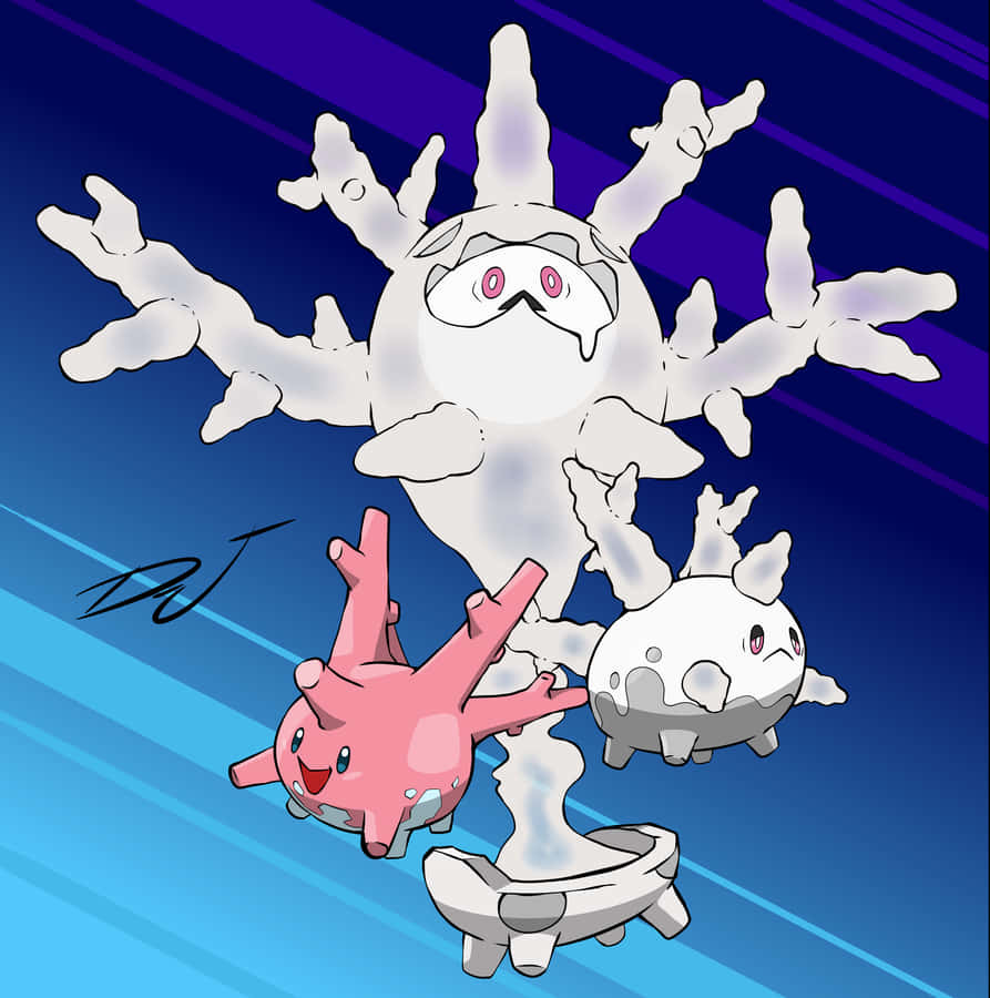 Cursola With Regular And Galarian Corsola Wallpaper