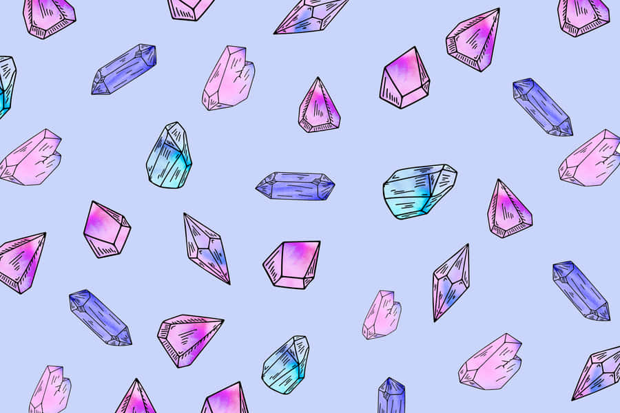 Cute Aesthetic Gemstone Illustration Wallpaper