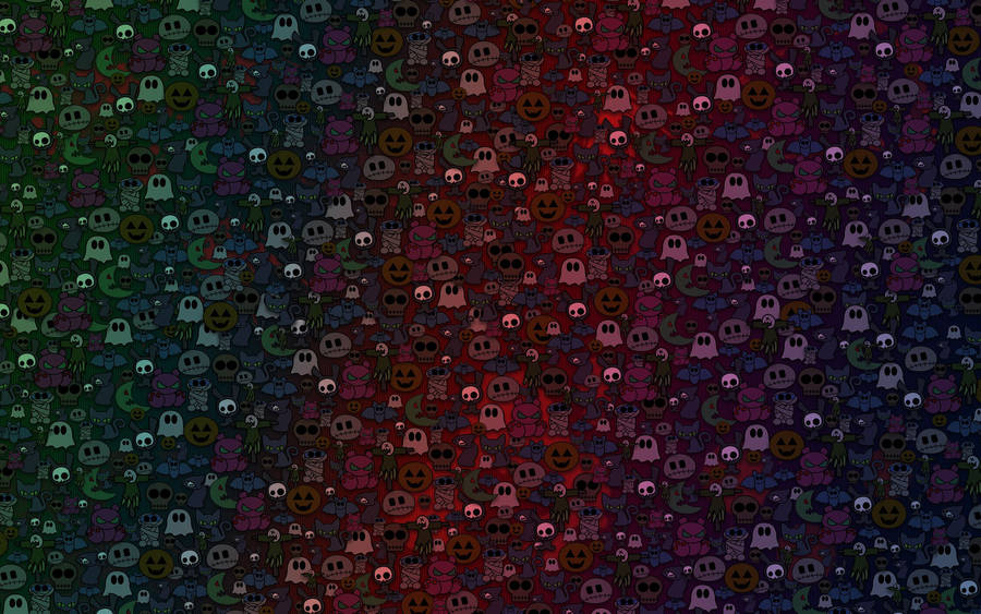 Cute Aesthetic Halloween Doodles Wallpaper