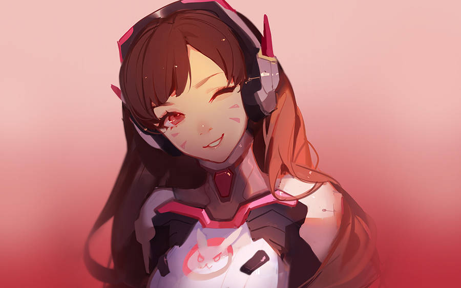 Cute Anime Girl Gaming D.va Wallpaper