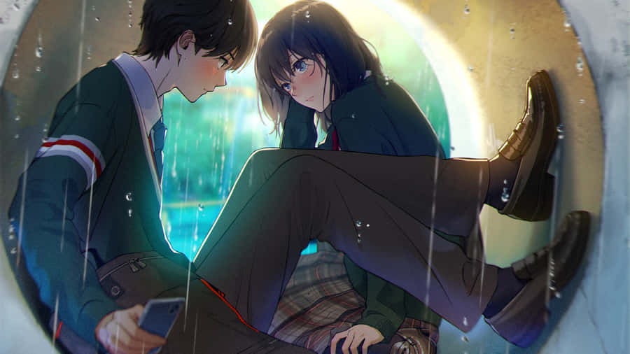 Cute Anime Love Moment Wallpaper
