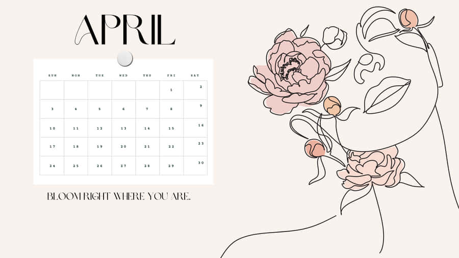 Cute April Desktop Organizer Sketch Wallpaper