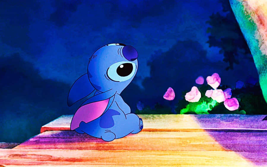 Cute Baby Stitch Wondering Wallpaper