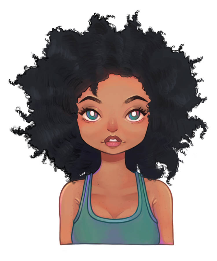 Cute Black Girl Afro Black Hair Wallpaper