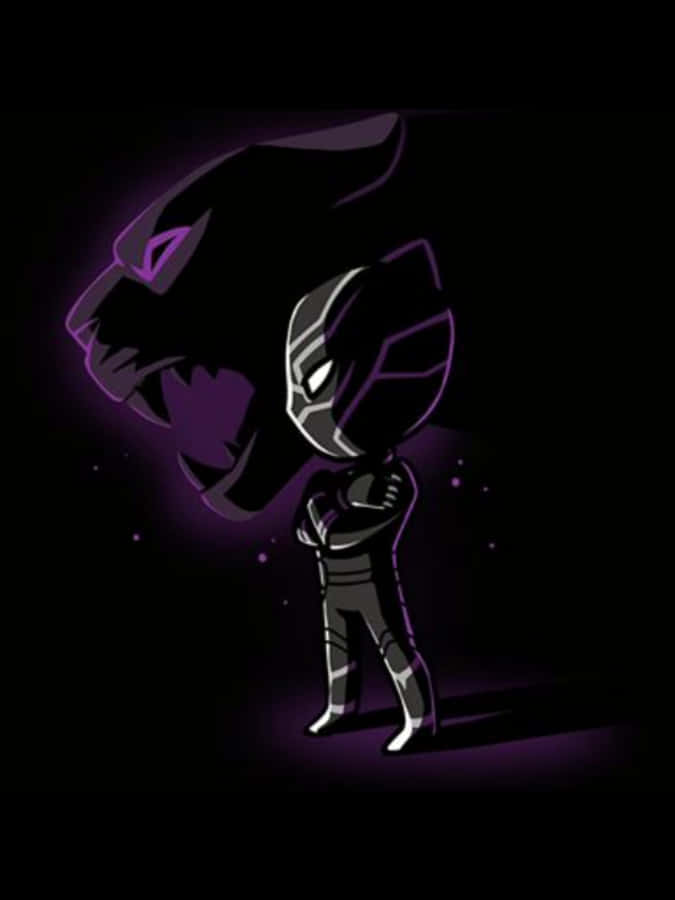 Cute Black Panther Sketch Wallpaper