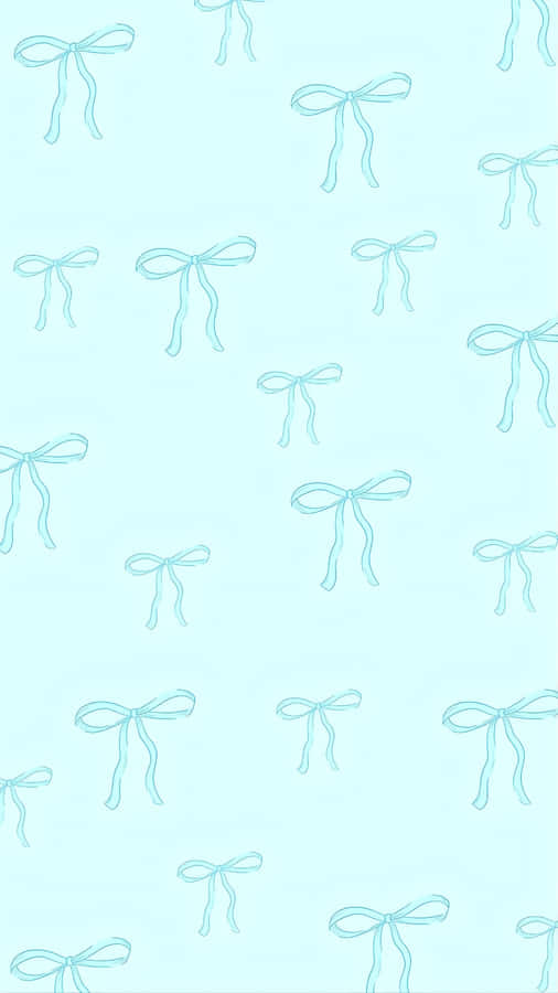Cute Blue Bow Pattern Wallpaper