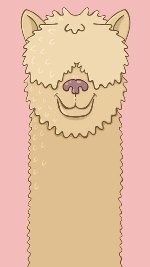 Cute Brown Llama Wallpaper