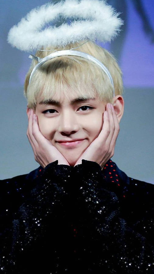 Cute Bts V In Halo Wallpaper