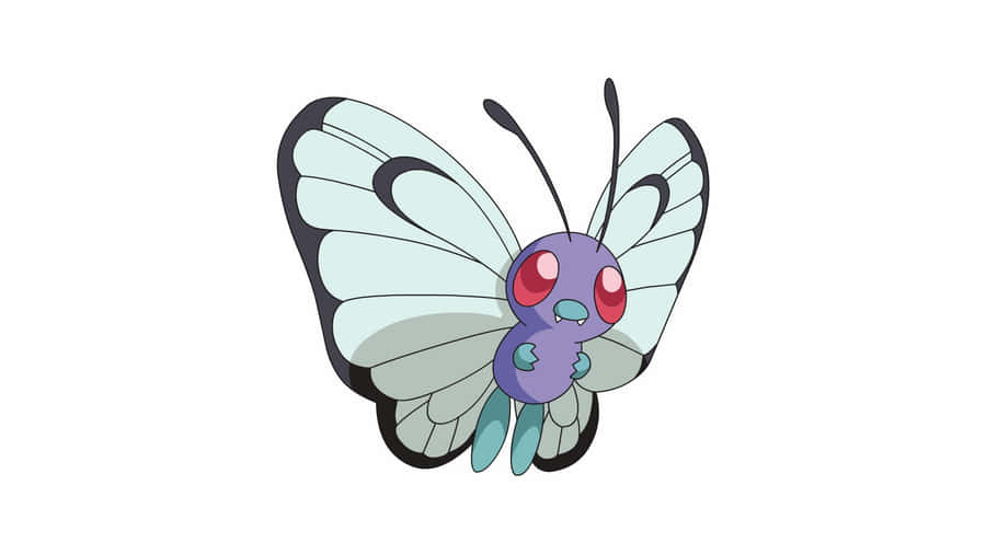 Cute Butterfree On White Backdrop Wallpaper