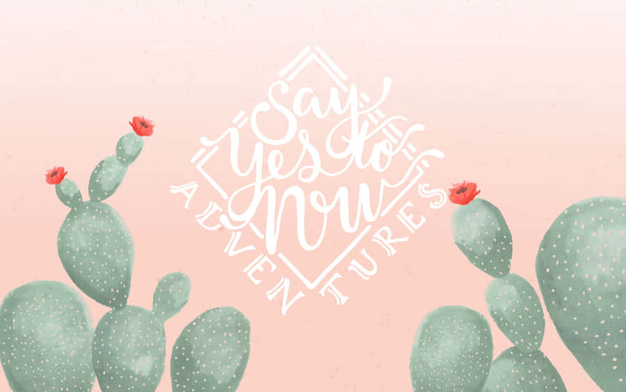 Cute Cactus Pink Art Wallpaper