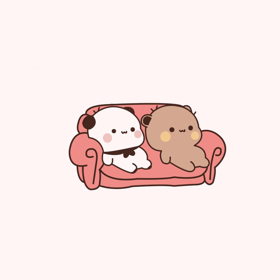 Cute Cartoon Bearson Sofa Wallpaper