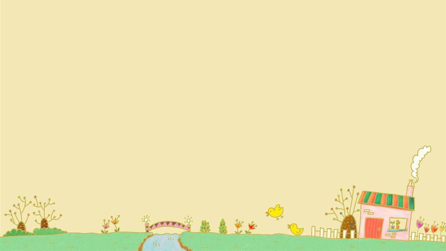 Cute Cartoon Drawing Of A River Wallpaper