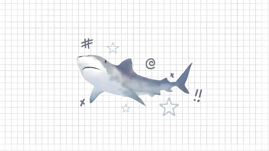 Cute Cartoon Shark Wallpaper