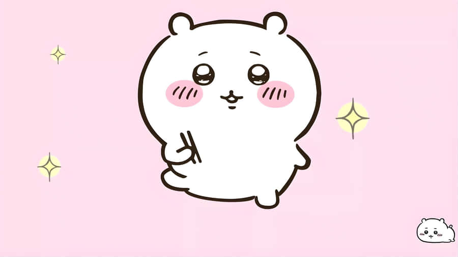Cute Chiikawa Character Sparkling Wallpaper