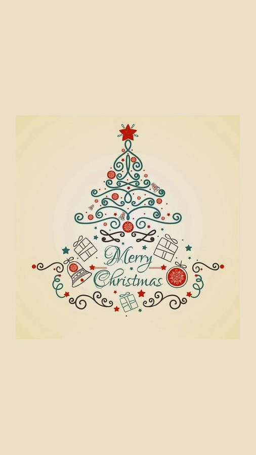 Cute Christmas Iphone Tree Shape Wallpaper