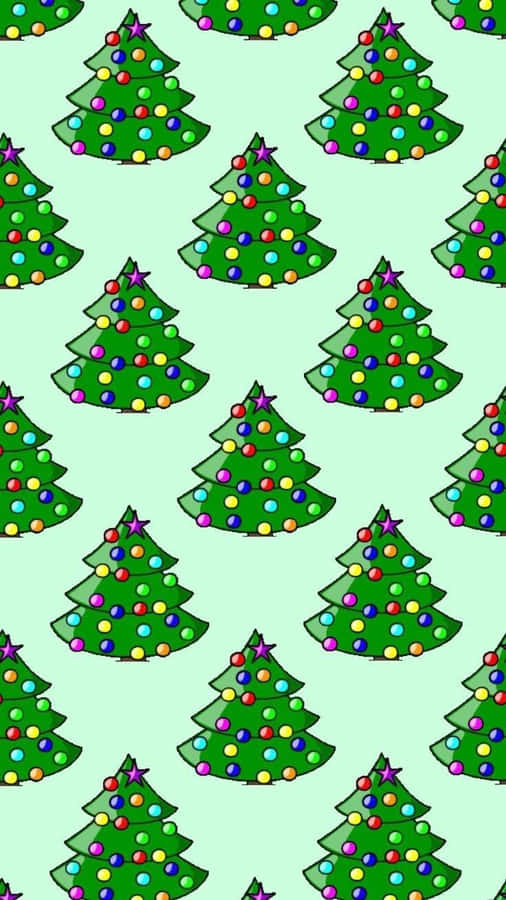 Cute Christmas Tree Green Wallpaper