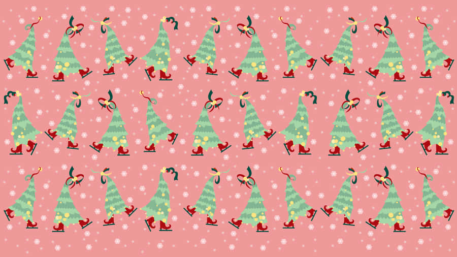 Cute Christmas Tree With Boots Wallpaper