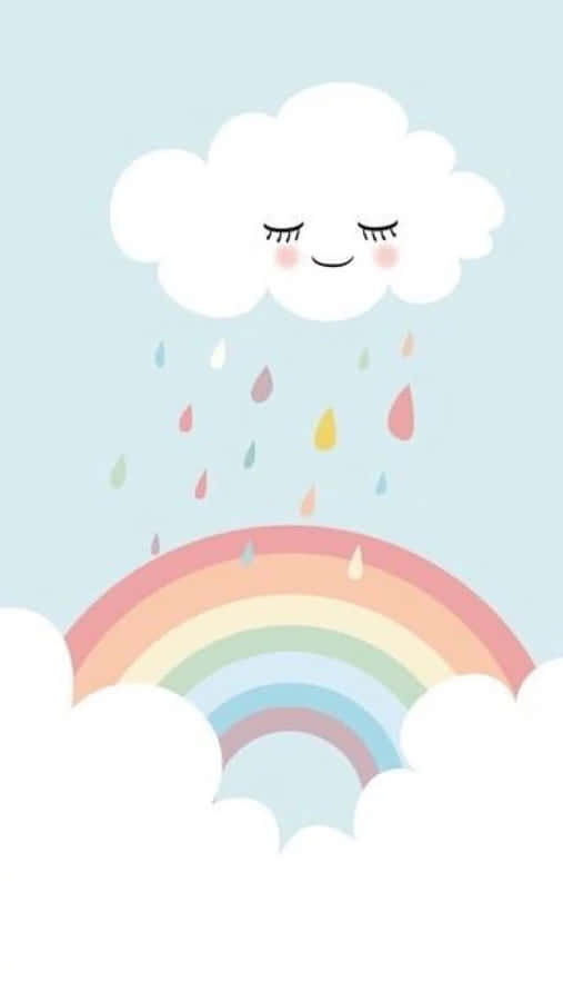 Cute Cloud Crying Rainbows Wallpaper