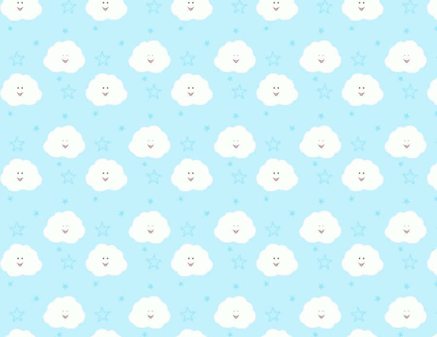Cute Clouds Smiling Faces Wallpaper
