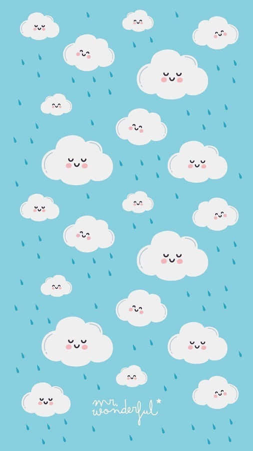 Cute Clouds With Faces Wallpaper