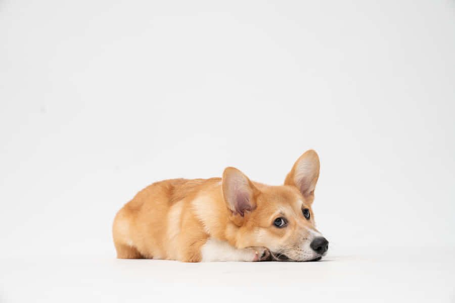 Cute Corgi White And Tan Wallpaper