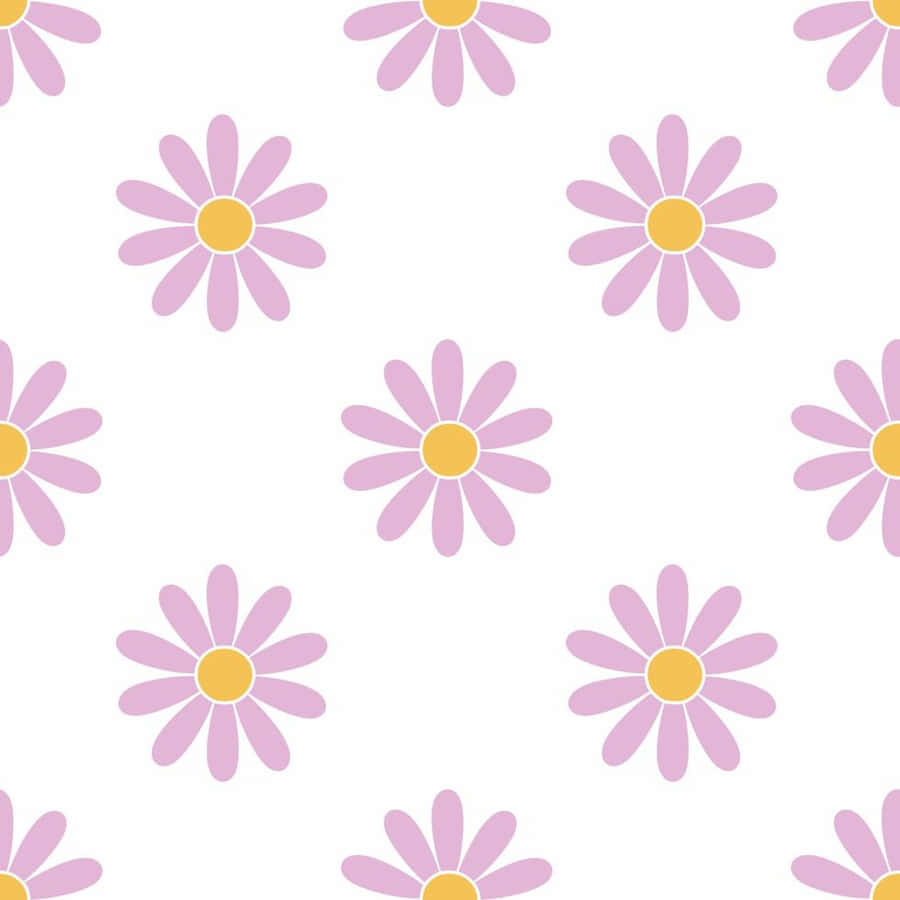 Cute Daisy Purple Flowers Vector Art Wallpaper
