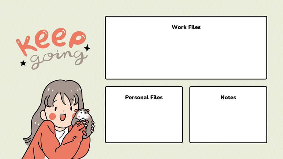 Cute Desktop Organizer With Inspirational Quote Wallpaper