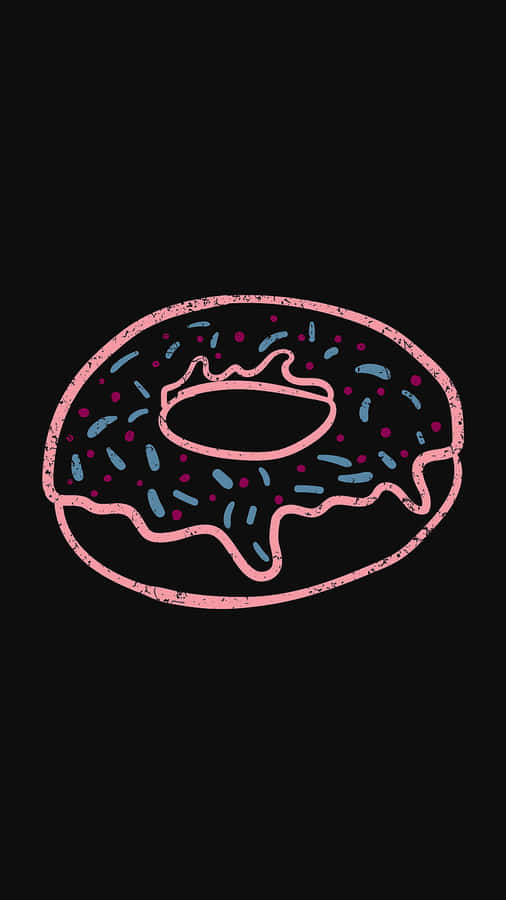 Cute Donut With Colorful Sprinkles And Happy Face Wallpaper