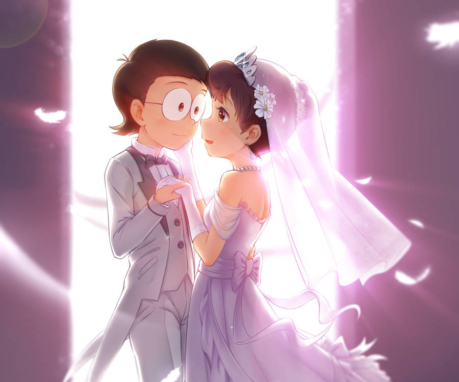 Cute Doraemon Friends Wedding Wallpaper
