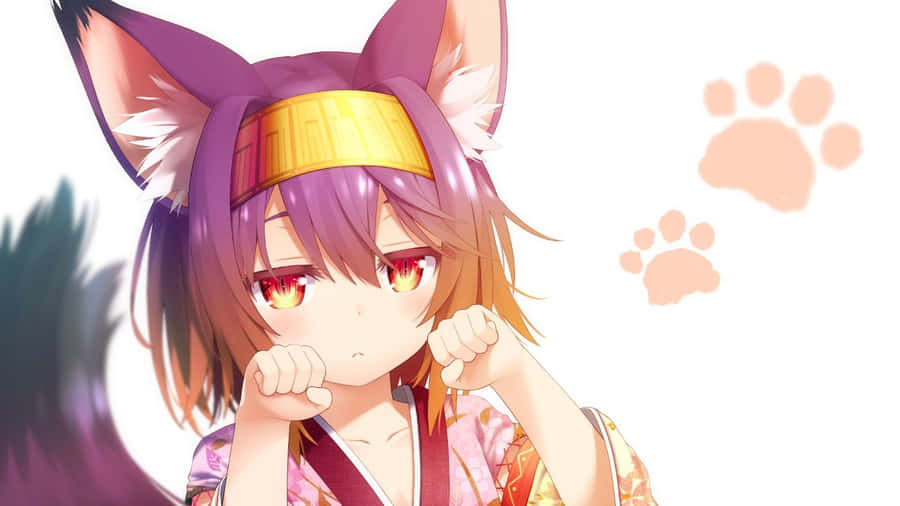 Cute Fox Girl Posing Wallpaper