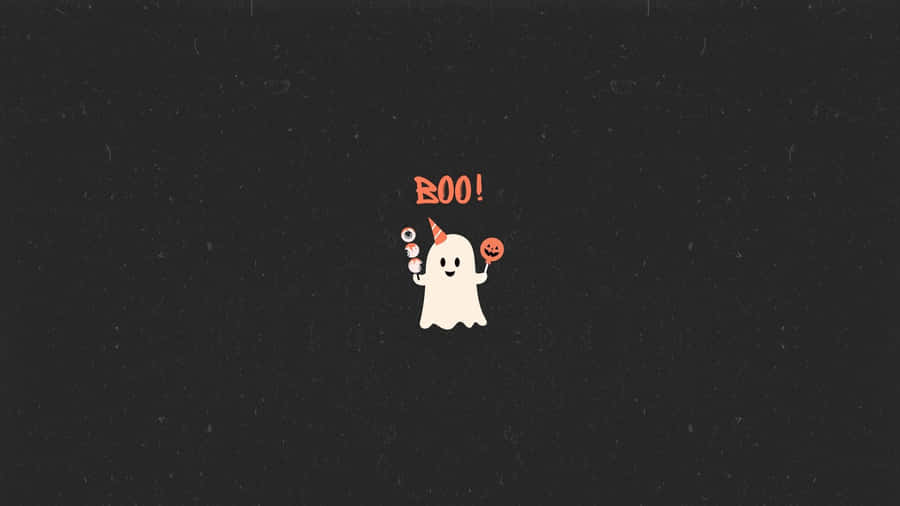 Cute Ghost Halloween Greeting Wallpaper