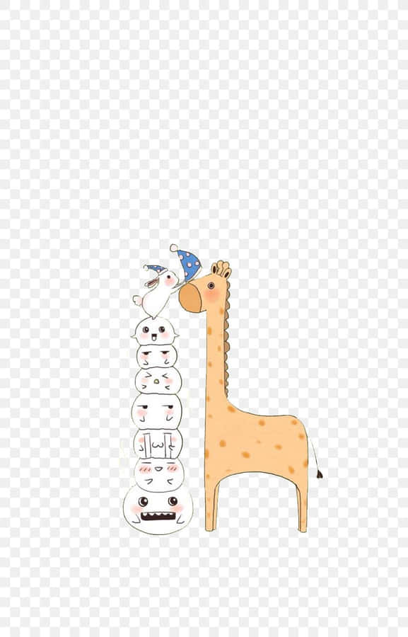 Cute Giraffe With Blue Hat Wallpaper
